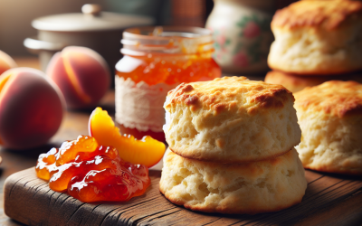 Home Bakers: Elevate Your Brunch with Fluffy Buttermilk Biscuits and Sweet Peach Preserves – A Perfect Pairing for Unforgettable Family Gatherings